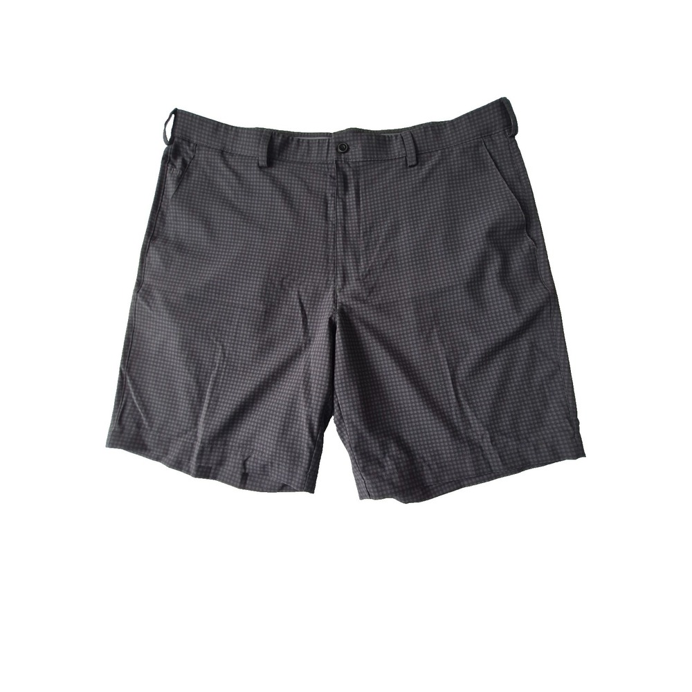 PGA Tour Golf Shorts Mens 40‎ Gray Check Performance Stretch Flat Front Casual